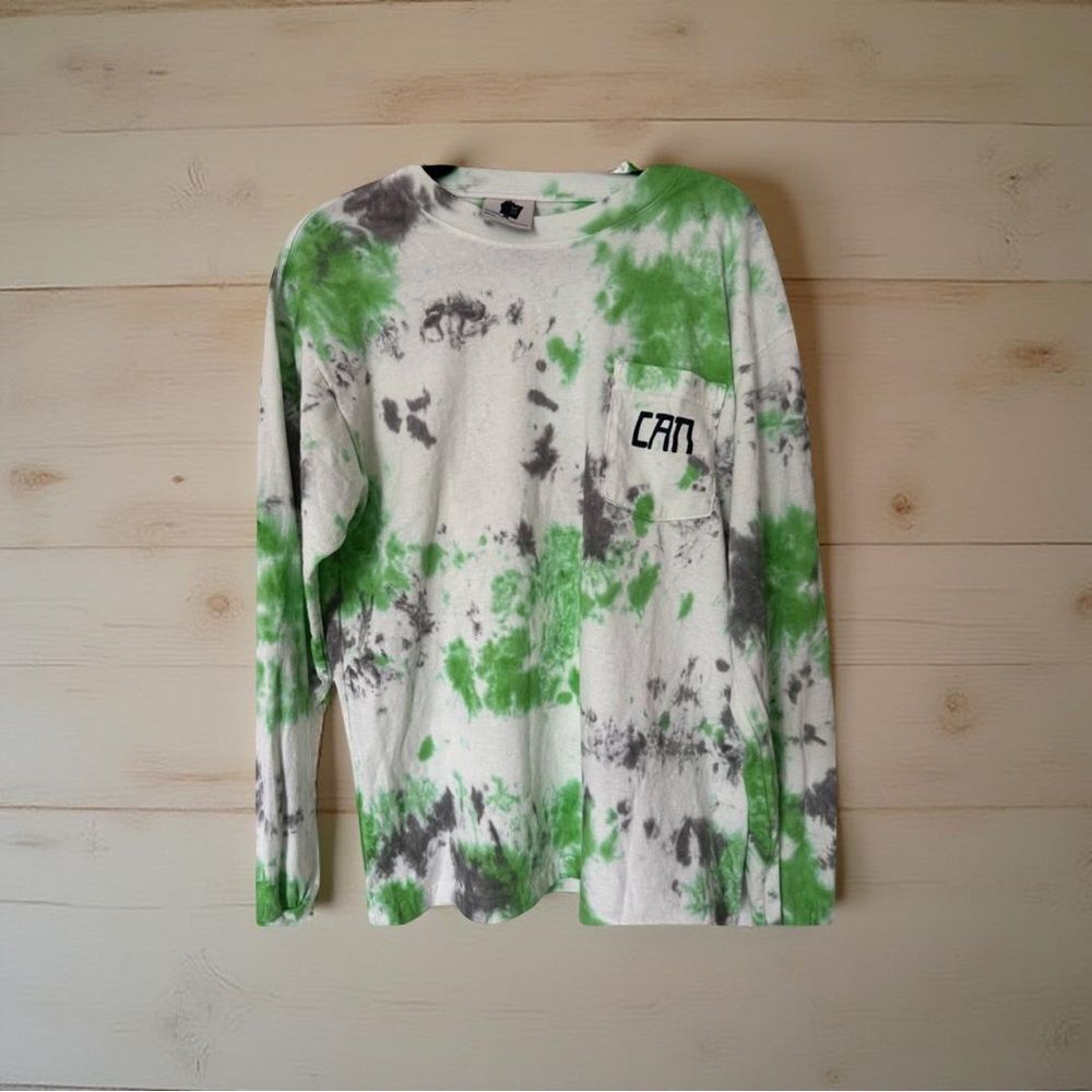 Real Bad Man Green Gray Tie Dye Long Sleeve Shirt Medium Brand New